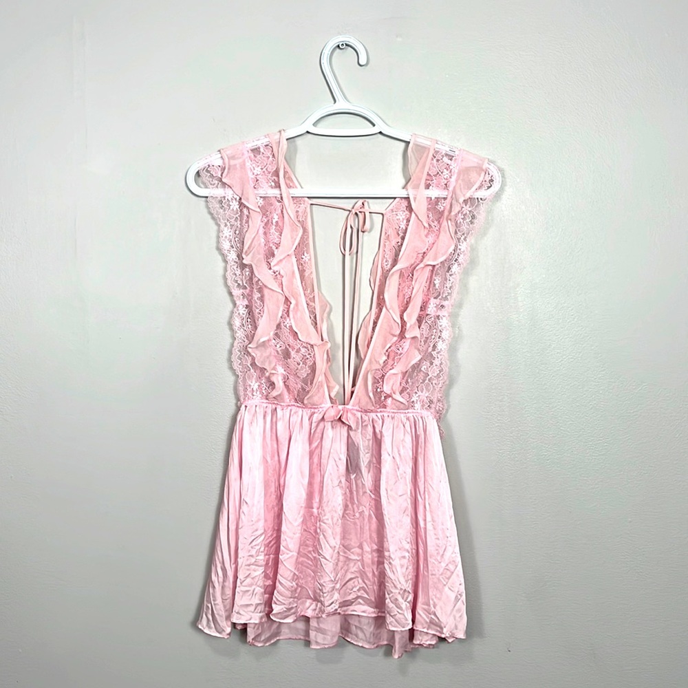 Victorias Secret Designer Collection Silk Lace Satin Chemise Babydoll Small $198